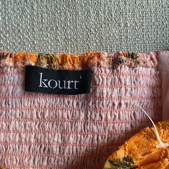 Kourt Dress Women’s Large Multi Palm Print Mini Tropical Resort Wear - Picture 8 of 11